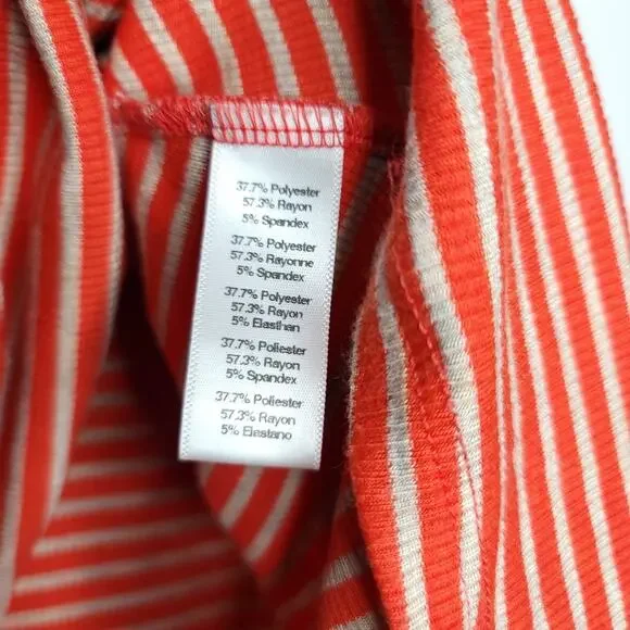 Anthropologie Puella Striped Mock Neck Ribbed Tunic Top, Made in USA, Size Small - Picture 8 of 9